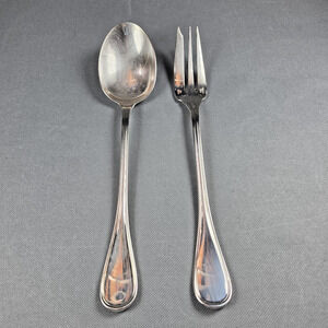 Christofle Albi Silverplate Vintage Serving Spoon Fork Set of 2 France